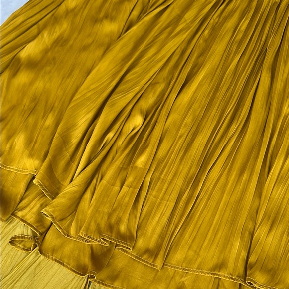 Free People Elegant chartreuse-Mustard-golden Halter Dress XS NWT - Picture 8 of 13